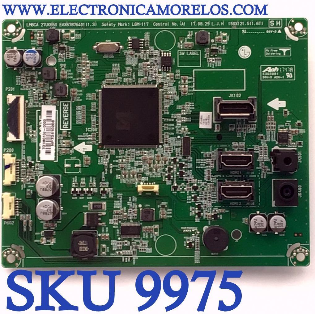 MAIN PARA MONITOR LG / NUMERO DE PARTE EAX67876401 / EAX67876401 (1.3) /  27UK650 / PANEL LM270WR3 (SS)(A1) / MODELO 27UK600-WC.AUSHNPN